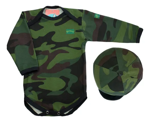 Body Infantil Pequeno Soldado Militar Roupa Para Beb
