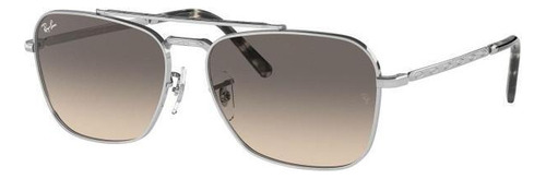 Gafas de sol Ray Ban para hombre New Caravan Rb3636 003/32, 58 colores, marco gris, color plata brillante, color varilla, lente plateada brillante, color gris, diseño rectangular