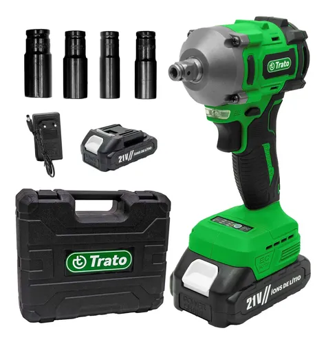 Chave De Impacto A Bateria Verde 21v Portatil Sem Fio Tch21 Trato