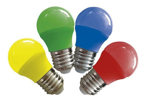 Imagen 3 de 7 de Lampara Gota Color Led E27 3watt Todoenled G45e273w