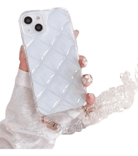 Funda Para iPhone 14 Transparente C/cadena Colgante Plastica