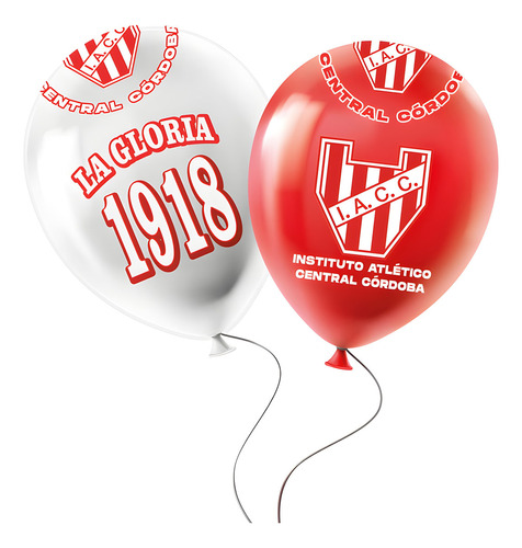 Globo 12 Premium Instituto De Cordoba X6u - Cotillón Waf Color Rojo Globos