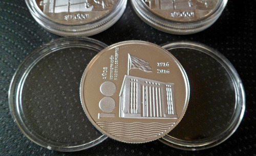 Moneda 100 Años Administracion Puertos Plata 1000 Pesos 2016