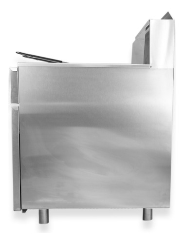 Freidora Industrial A Gas Lp Rhino 2 Canastillas 24 Litros Color Gris