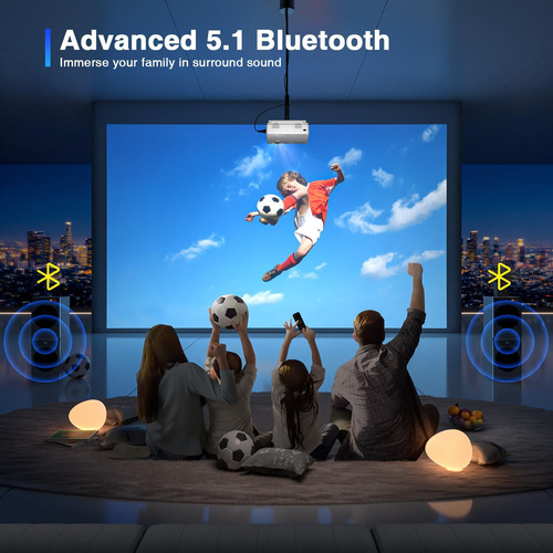 Proyector Auking Con Wifi Y Bluetooth, 2024 Mini Proyector F