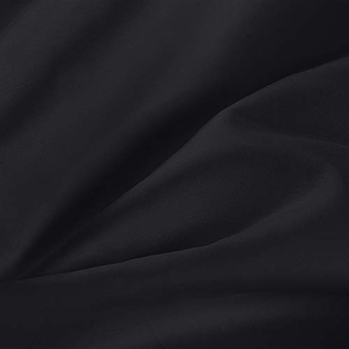 Juego De Sabanas Planas 6 Pz Tamaño Queen Size Color Negro Negro Liso