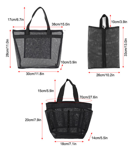 Bolsas De Ducha De Malla Portátiles (paquete De 3) Para Viaj