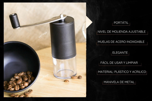 Imagen 2 de 10 de Molinillo Cafe Manual Granos Muelas Calidad Excelente