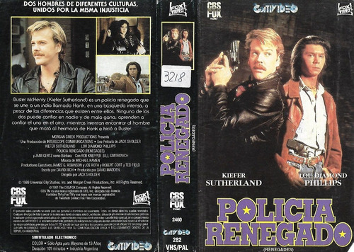 Policia Renegado Vhs Kiefer Sutherland Lou Diamond Phillips