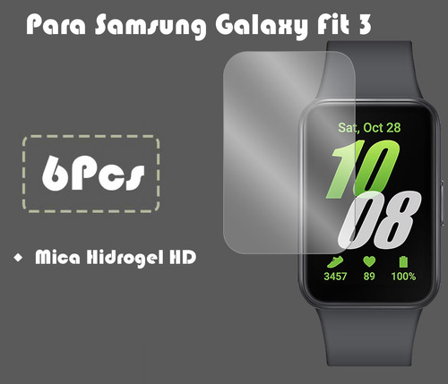 Mica Hidrogel Compatible Con Samsung Galaxy Fit 3 (6 Micas)