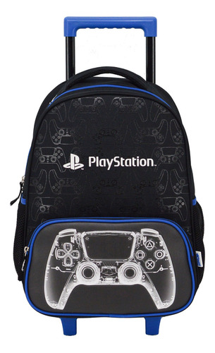 Mochila Escolar Rodinha Playstation Cor Preto