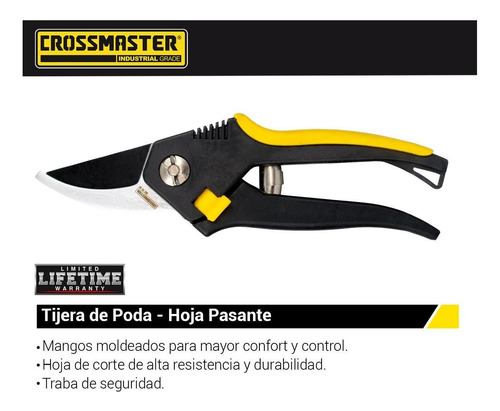 Imagen 2 de 3 de Tijera Para Poda Hoja Pasante 203 Mm Crossmaster 9937860