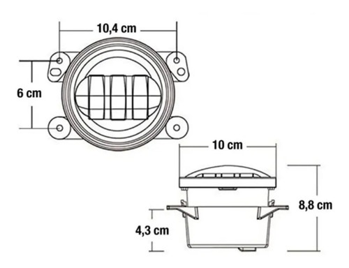 Imagen 2 de 6 de Kit Opticas Led Redondo Antiniebla Proyector Lupa