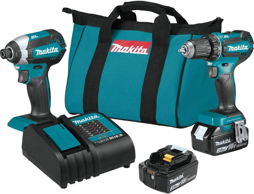 Kit De Taladros Makita Xt281s. 18v, Con Cargador Y Baterías