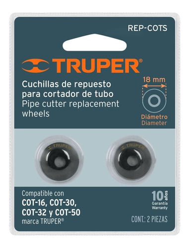 Cuchilla Rep. P/corta Tubo 16mm/1.1/8 Truper Rep-cots