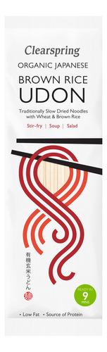 Pasta Japonesa Clearspring Orgánica Udon De Arroz Integral