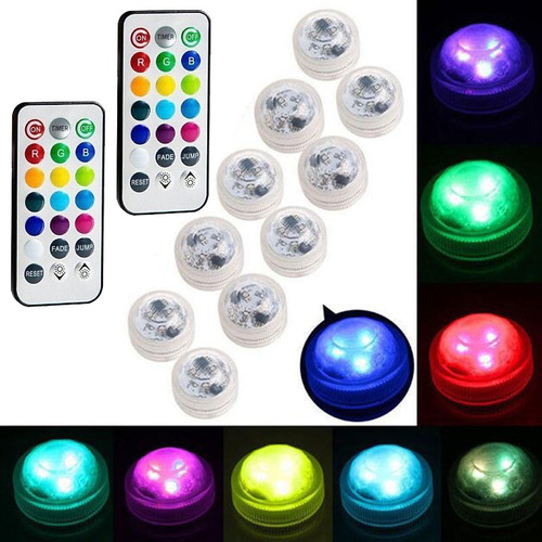 Mini Luz Led Sumergible De 10 Piezas Para Piscina, Jarrón, P