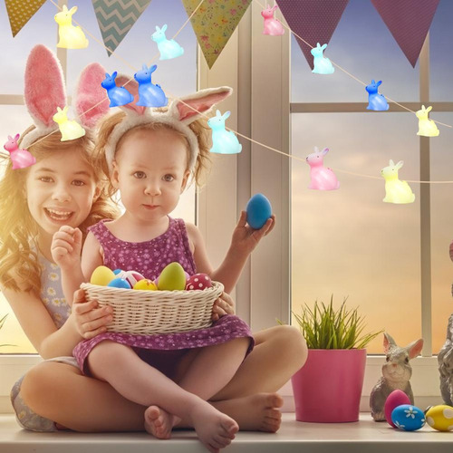 Cadena Decorativa De Conejo De Pascua De 1,5 M Con 10 Led