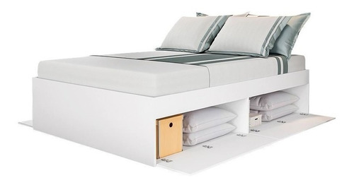 Cama 2 Queen 4 Puertas Parrilla Madera Box Baul Sommier