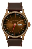Comprar Reloj Sentry Leather Bronze Black Nixon Hombre Malla Marrón Bisel Marrón Fondo Marrón Claro