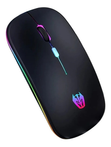 Imagen 1 de 8 de Ratón Inalámbrico Usb Recargable Con Luz Led Rgb