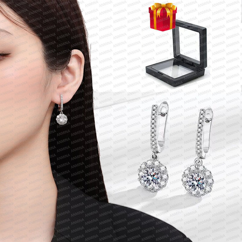 Pendientes De Aro De Moissanita Flores Para Mujer, , Pendientes De Plata 925 Para Mujer, Pendientes De Diamantes De Moissanita,navidad, Bodas, Aniversarios, Regalos Para Mujeres, Mamás