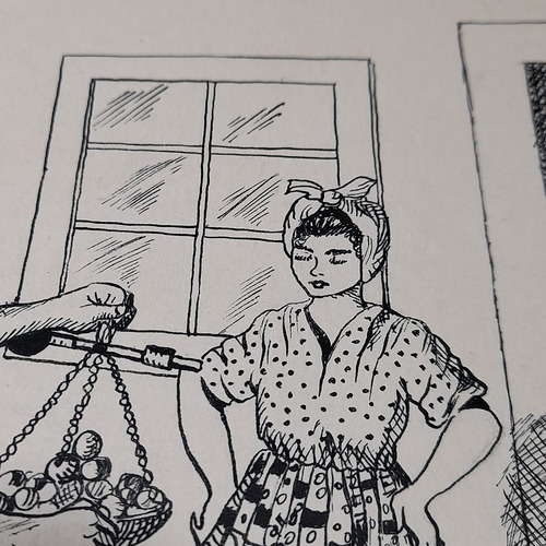 Imagem 6 de 8 de Pintura Desenho Bico De Pena Nanquim Datado 1953 Antigo