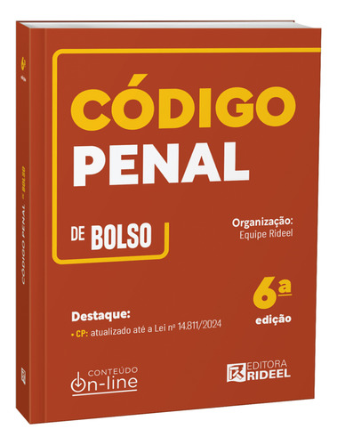 Livro Código Penal Cp De Bolso, 6ª Edição 2024, De Equipe Rideel. Editora Rideel, Capa Mole, Edição 6 Em Português, 2024