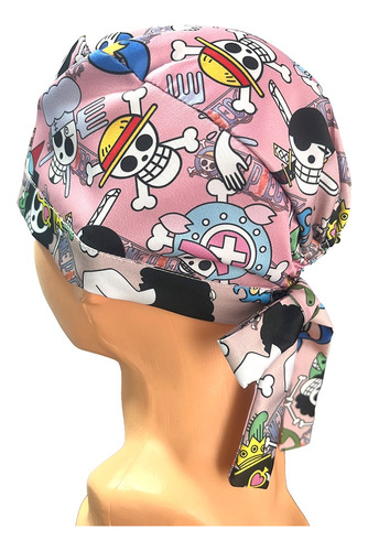 Gorro Médico Quirúrgico Repelente Unisex, One Piece Piratas