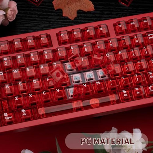 Teclado De 114 Teclas, Color Rojo Cristalino, Brillante