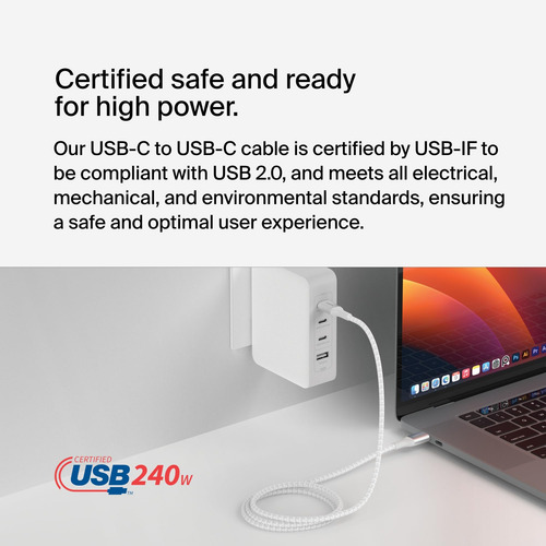 Cable De Alimentación Usb-c A Usb-c Belkin Boostcharge De 1