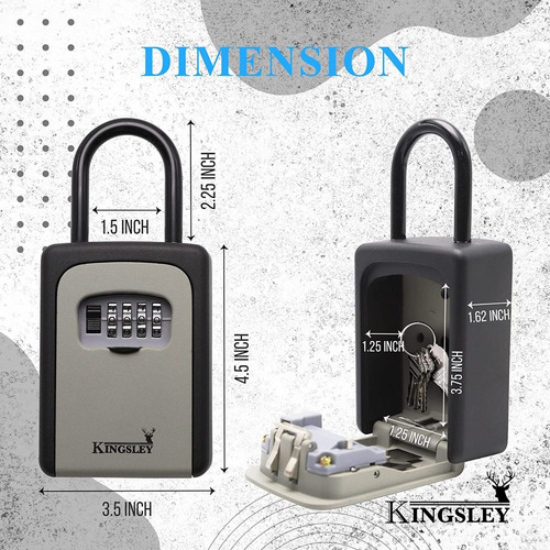 Imagen 4 de 9 de Candado Caja Para Guardar Llaves Kingsley Qch812