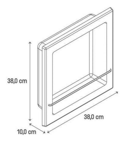 Nicho Banheiro Thin Com Haste 38 X 38cm Branco Gaam