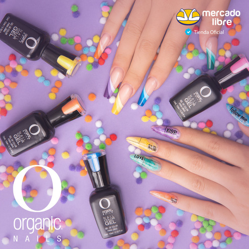 Color Gel Esmalte Uñas Ciel #164 Organic Nails 15 Ml Color Azul