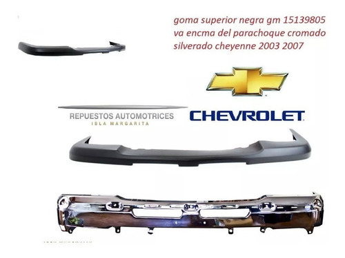 Goma Superior Parachoque Del Silverado Cheyenne 2003/2006