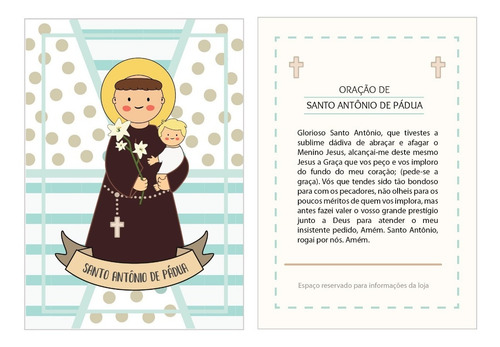 Santinho Santo Antônio De Pádua Oração Promessa 100 Unid.