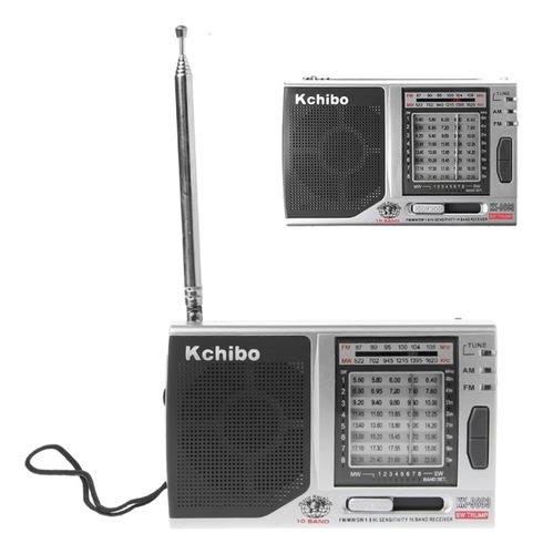 C Radio Fm Mw Sw Portátil Negra Con Conector De 3,5 Mm