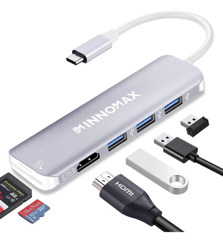 Innomax Usb C Hub  Macbook Pro Usb C Adapter  7 En 1 Dongle 