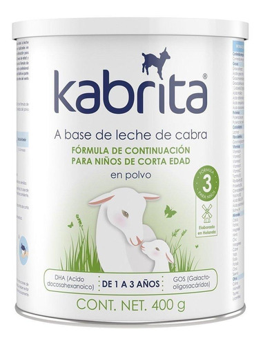 Leche de fórmula en polvo Ausnutria BV Kabrita Fórmula de Continuación para Niños de Corta Edad en lata x 6 unidades de 400g - 12 meses a 3 años