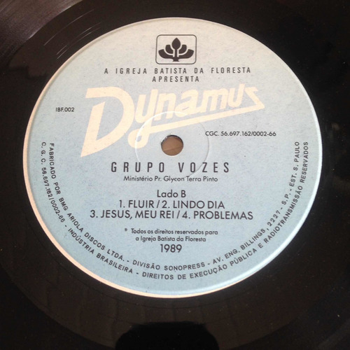Lp Grupo Vozes / 1989 / A Igreja Batista Da Floresta Apresen (Usado)
