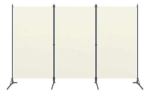 Separador De Ambientes Vidaxl, Clásico, Blanco Crema, 3 Pane