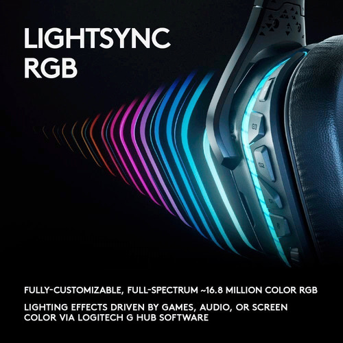 Imagen 10 de 10 de Auriculares gamer inalámbricos Logitech G Series G935 G935 negro y azul con luz rgb LED