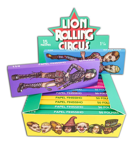 Caixa Seda Lion Rolling Circus Brasil Edition Mini Size Top Sabor Sem sabor