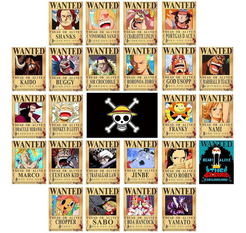 Pósters De Anime De Luffy 3 Billion Zoro De One Piece Wanted