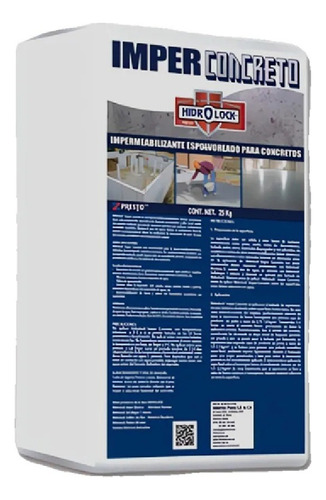 Hidrolock Imper Concreto Saco T-25kg Color Blanco