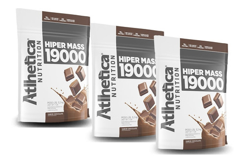 3 X Hiper Mass 19000 3,2kg - Atlhetica Nutrition