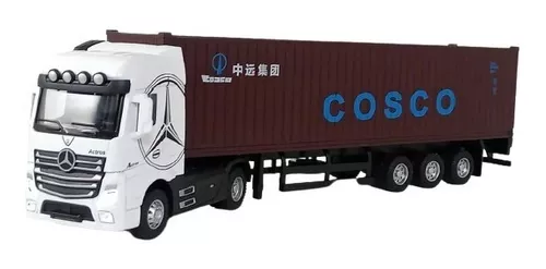 Miniatura Carreta Mercedes Benz Container Escala 1:50 Maersk