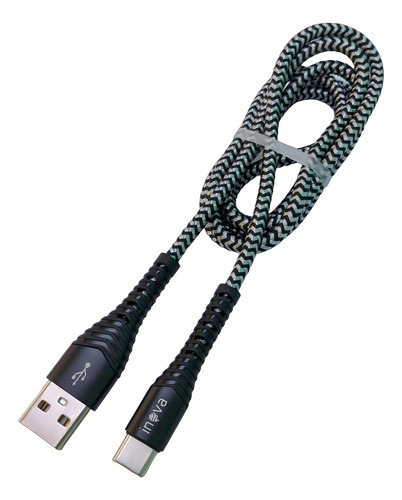 Cabo Inova Tipo-c Preto Com Entrada Tipo-c E Usb 2.0