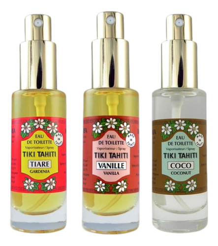 Pack 3 Eau De Toilette Monoi Tiki Tiare Vainilla Coco 30ml