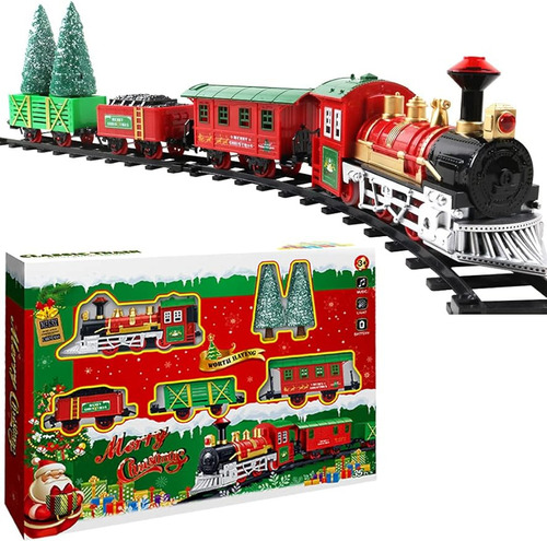 Mini Tren Eléctrico Navideño Con Juego De Juguetes Navideños